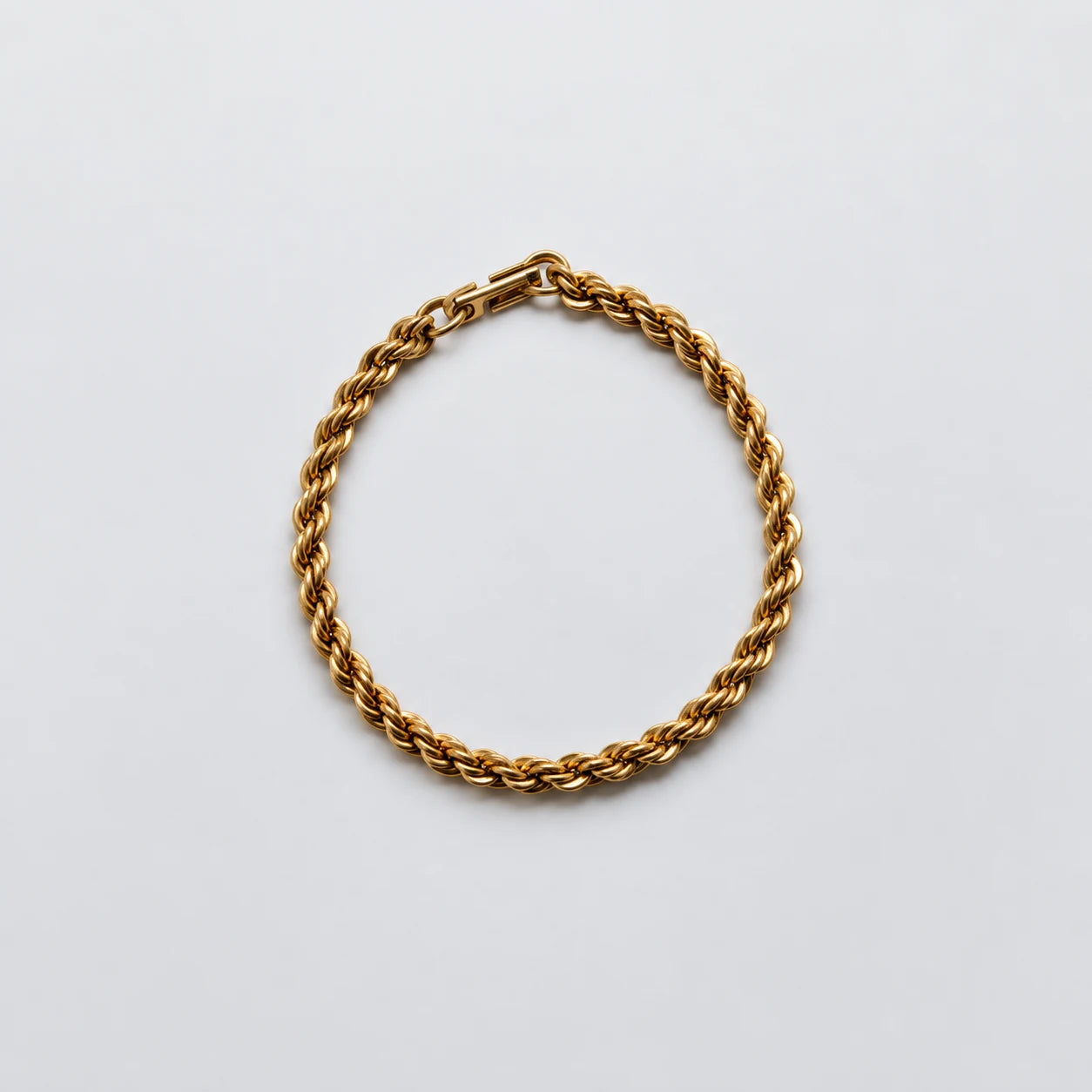 Vintage Gold-Tone Twisted Rope Bracelet — bracelet and clasp