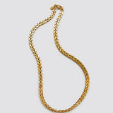 Vintage gold-tone woven chain necklace — full length