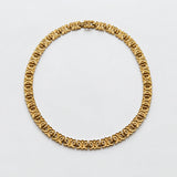 Vintage gold-tone horseshoe-link necklace — reverse and clasp