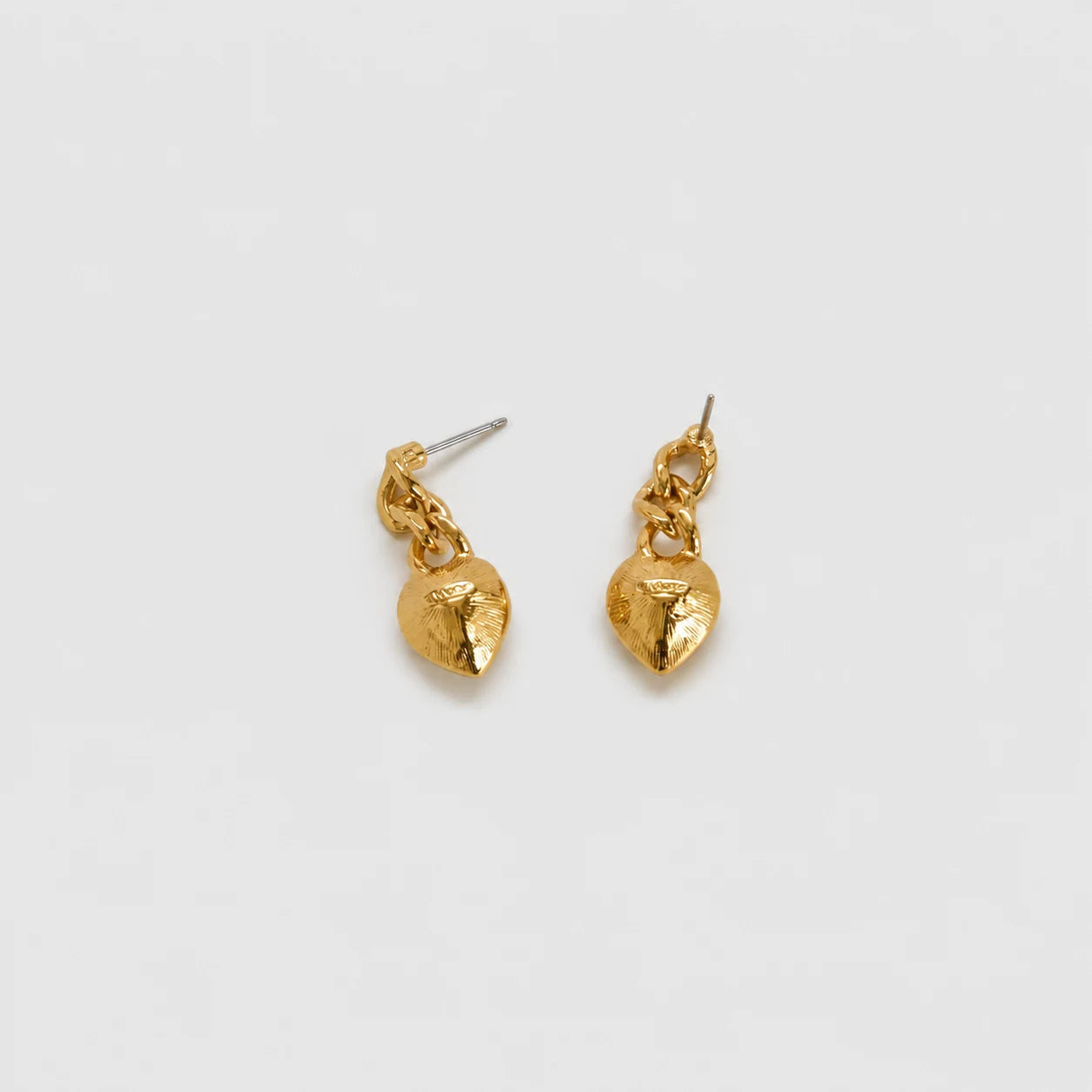 Vintage Monet crystal heart drop earrings — signed backs
