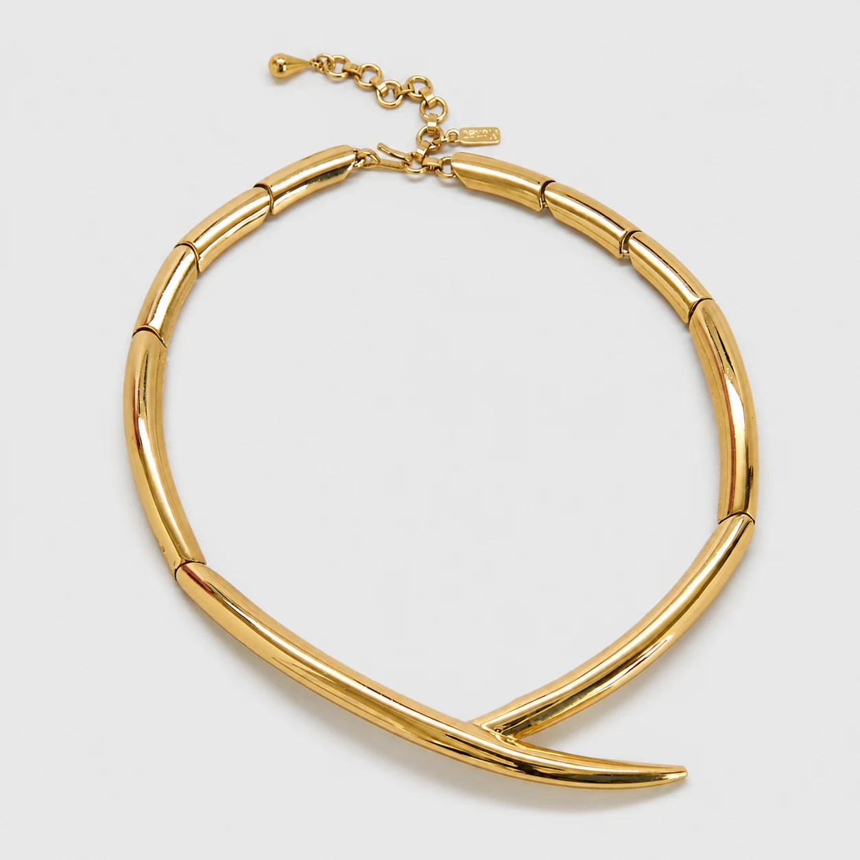 Vintage Napier gold-tone sculptural collar necklace — front