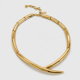 Vintage Napier gold-tone sculptural collar necklace — front