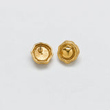 Vintage gold-tone raised dome stud earrings — front and reverse