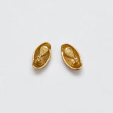Vintage red oval clip-on earrings — reverse and clips