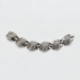 Vintage silver-tone openwork link bracelet — front