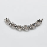 Vintage silver-tone openwork link bracelet — reverse