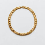 Vintage gold-tone woven-link collar necklace — front