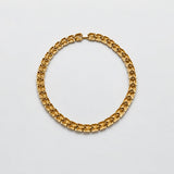 Vintage gold-tone woven-link collar necklace — reverse