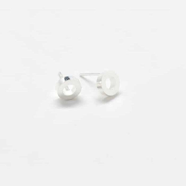 Silver Circle Outline Studs