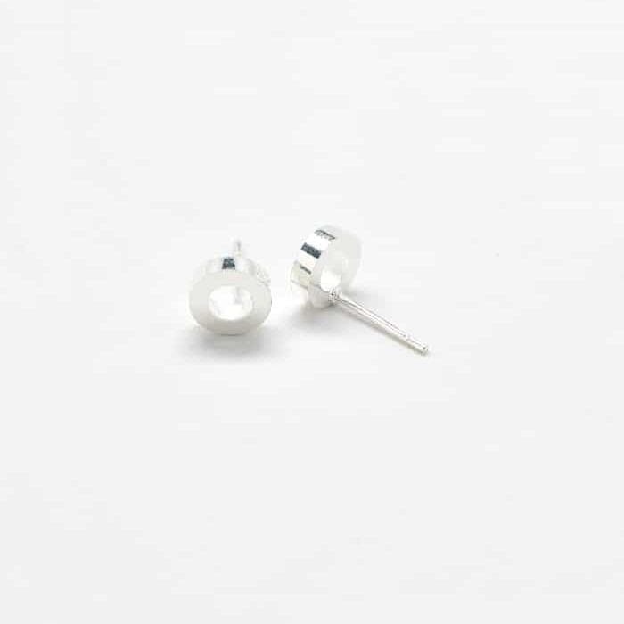 Silver Circle Outline Studs