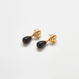 Vintage Black and Gold Drop Earrings