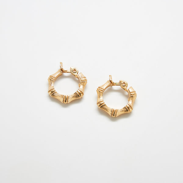 Vintage Monet Abstract Gold Hoop Earrings