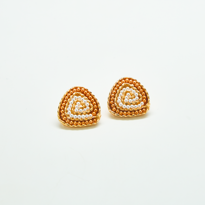 Vintage Mini Pearl Triangle Earrings