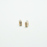 Vintage Silver and Gold Mini Hoop Earrings