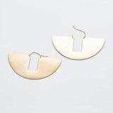 Mini Geometric Gold Boat Earrings