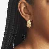Vintage Gold Crescent Dome Earrings