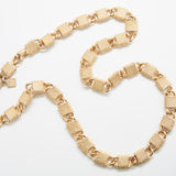 Vintage Anne Klein Textured Square Link Chain Necklace