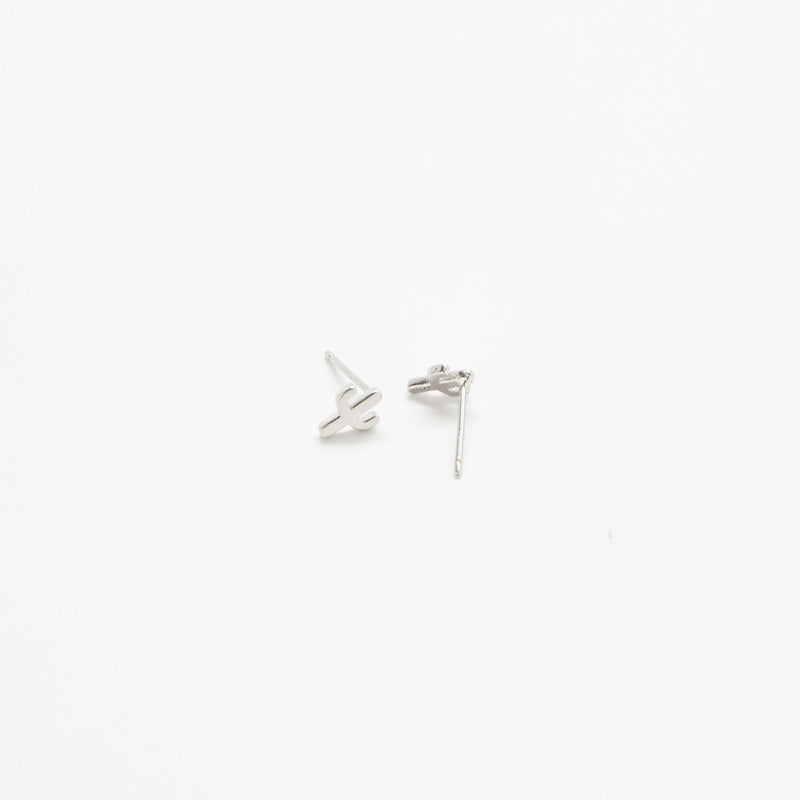 Silver Cactus Stud Earrings