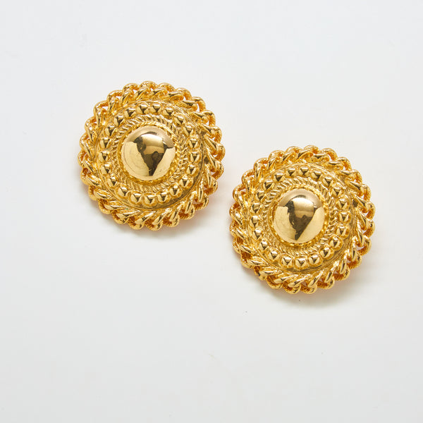 Vintage Givenchy Gold Medallion Earrings