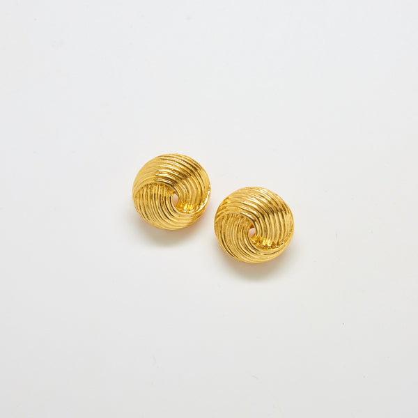 Vintage Sarah Coventry Gold Round Swirl Earrings