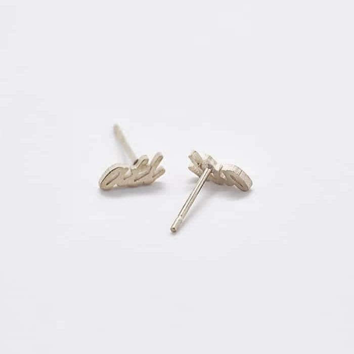 “ATL” Silver Dainty Stud Earrings - Admiral Row