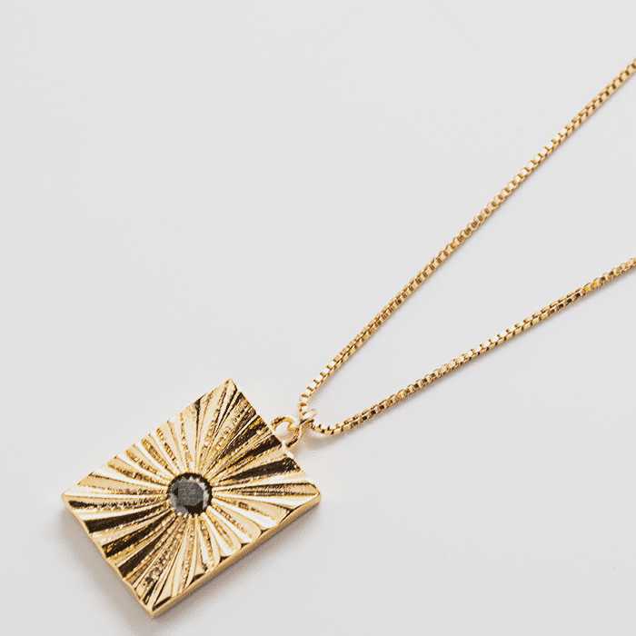 Black Pave Medallion Necklace Admiral Row