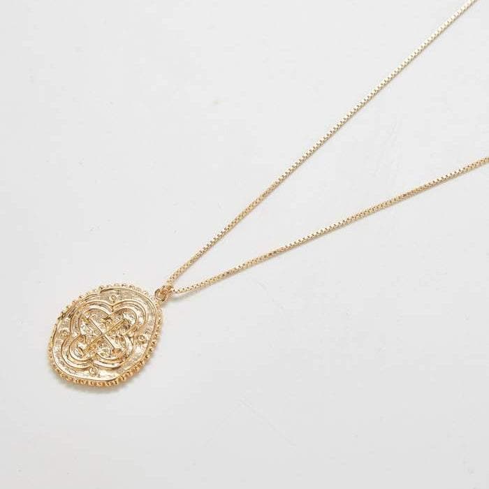 Cross Gold Medallion Necklace Admiral Row
