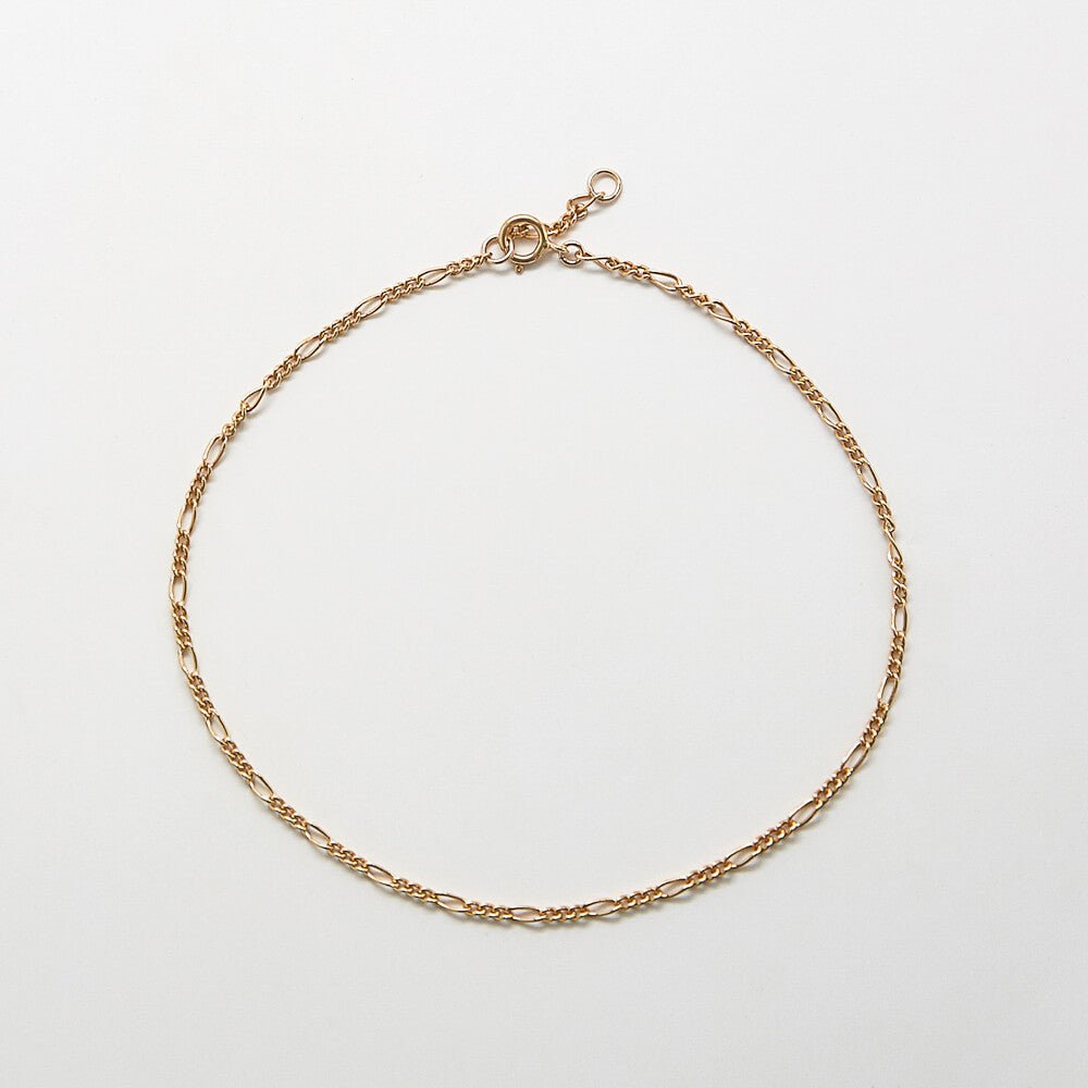 Figaro Chain Gold Anklet - Admiral Row