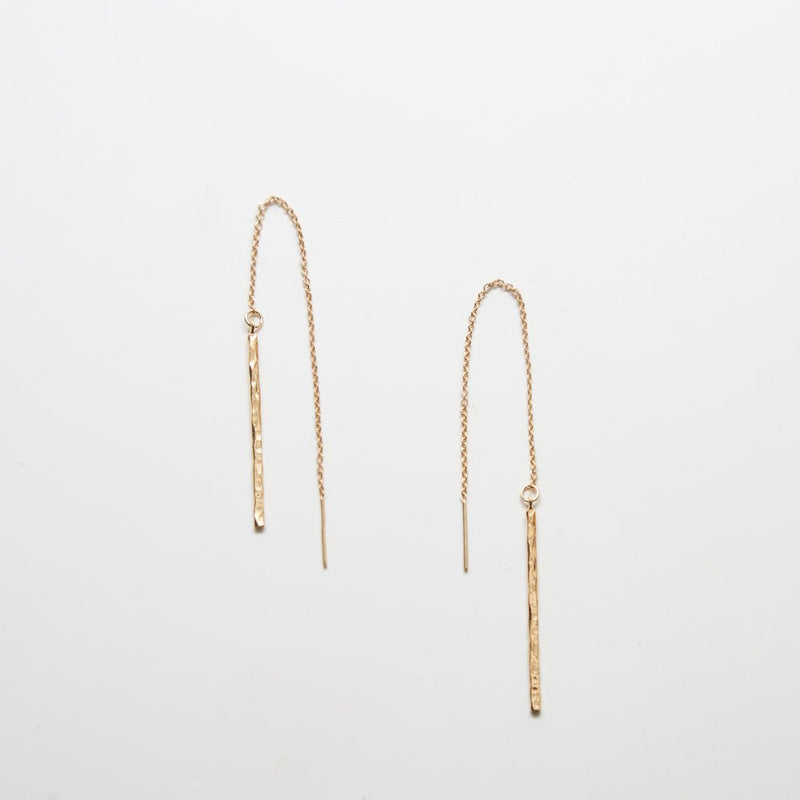 Gold Bar Threader Earrings - Admiral Row