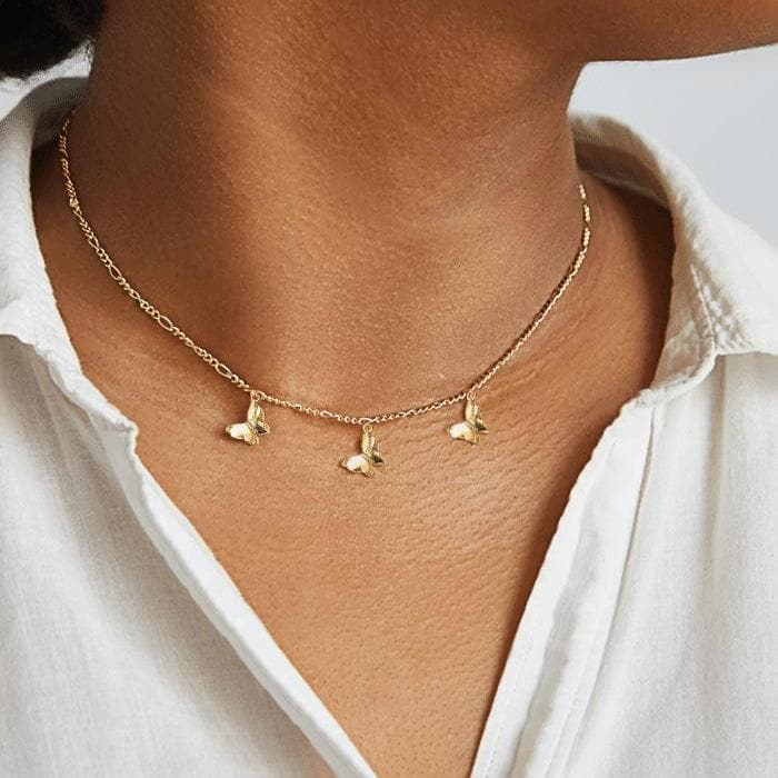 Dainty Butterfly Chain Necklace – ArtGalleryZen