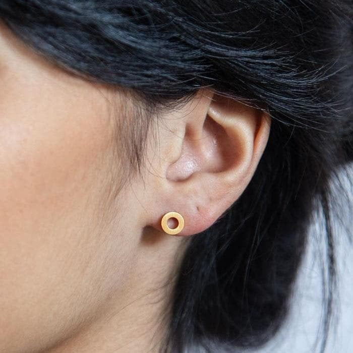 Gold Circle Outline Stud Earrings - Admiral Row