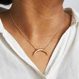 Gold Double Horn Necklace - Admiral Row