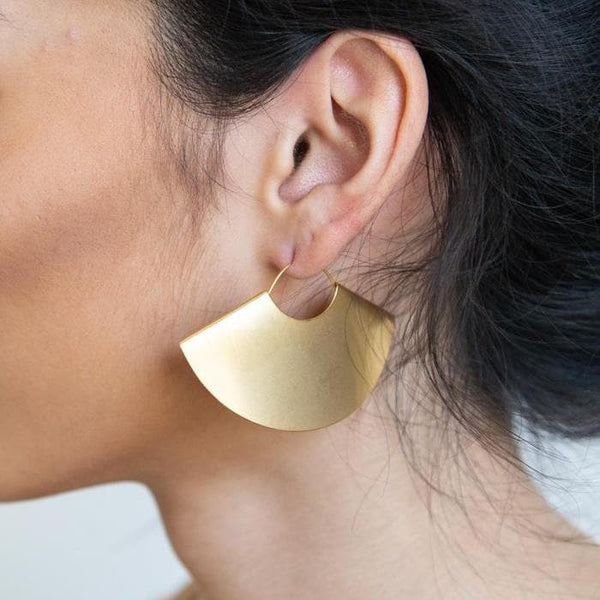 Gold Fan Earrings - Admiral Row