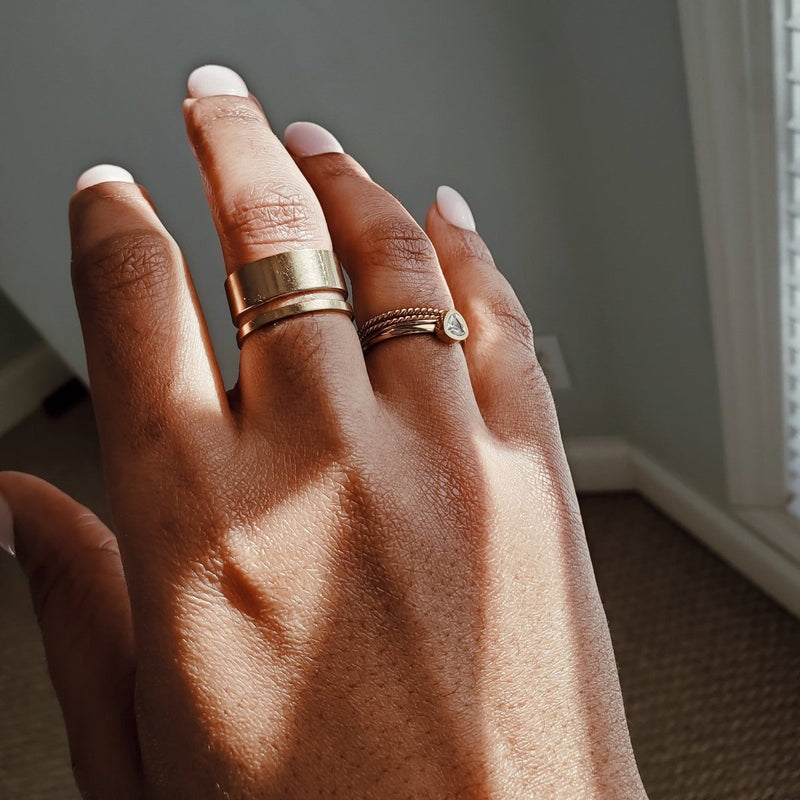 Gold Geo Wide Bar Ring - Imperfect - Admiral Row