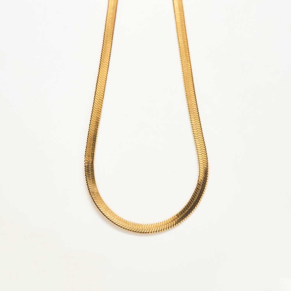 Gold Herringbone Chain Necklace | PlayHardLookDope