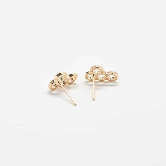 Gold Honeycomb Stud Earrings - Imperfect - Admiral Row