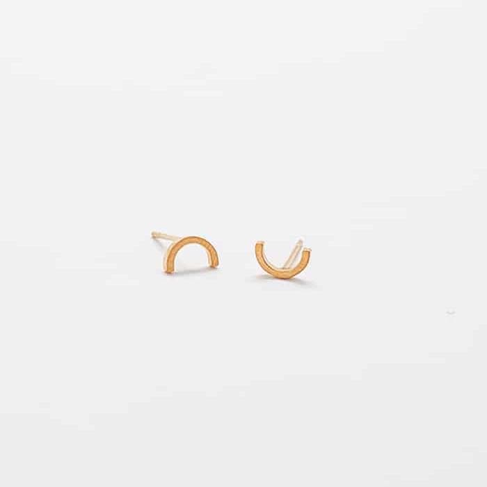 Gold Mini Arc Stud Earrings - Admiral Row