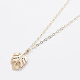 Gold Monstera Leaf Necklace - Admiral Row