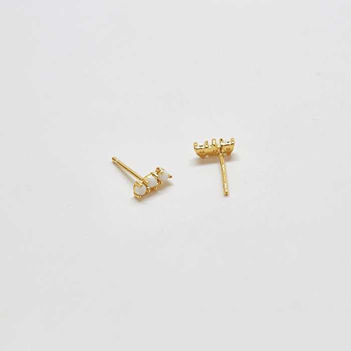 Gold Opal Bar Earrings - Admiral Row