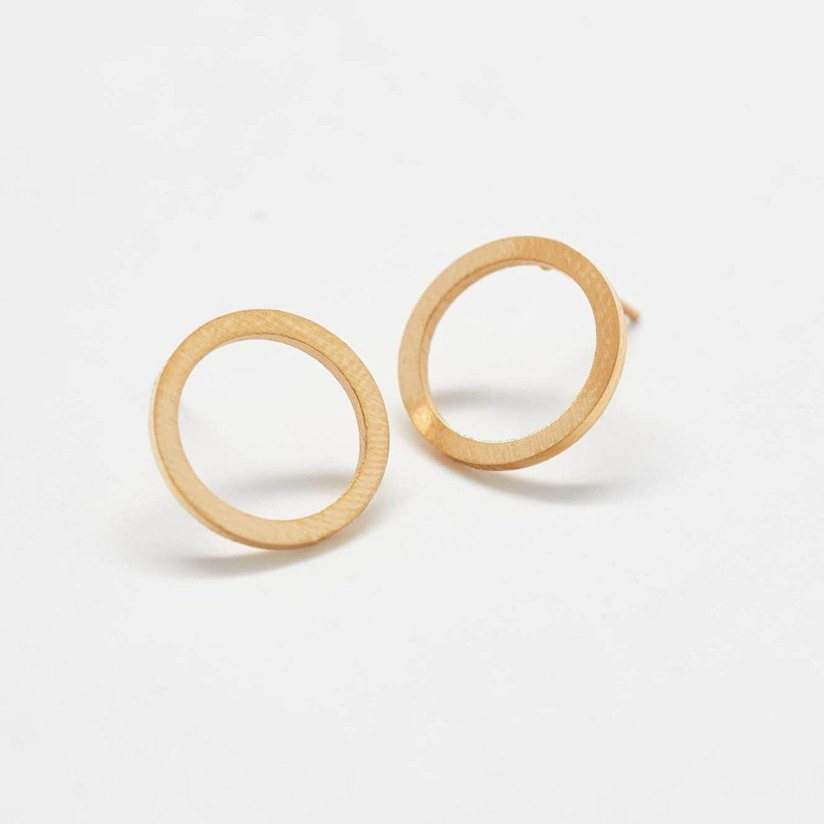 Gold Open Circle Stud Earrings - Admiral Row