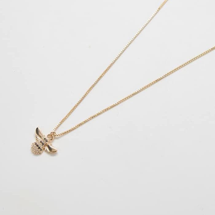 Gold Pave Bee Necklace - Admiral Row