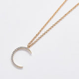 Gold Pave Crescent Moon Necklace - Admiral Row
