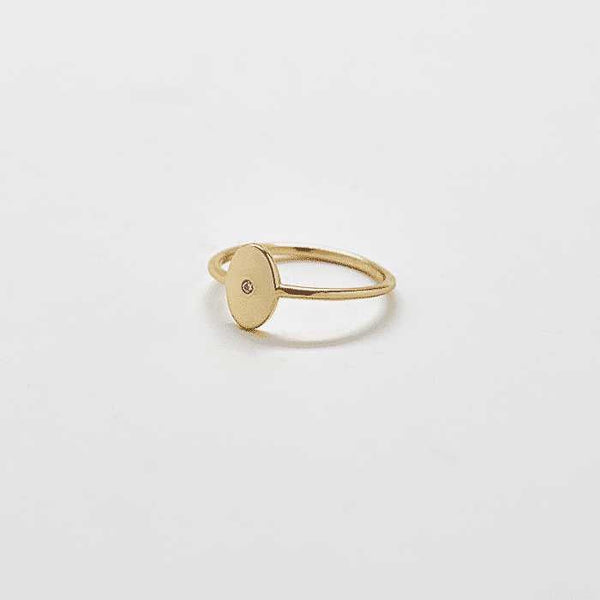 Gold Pave Oval Ring - Admiral Row