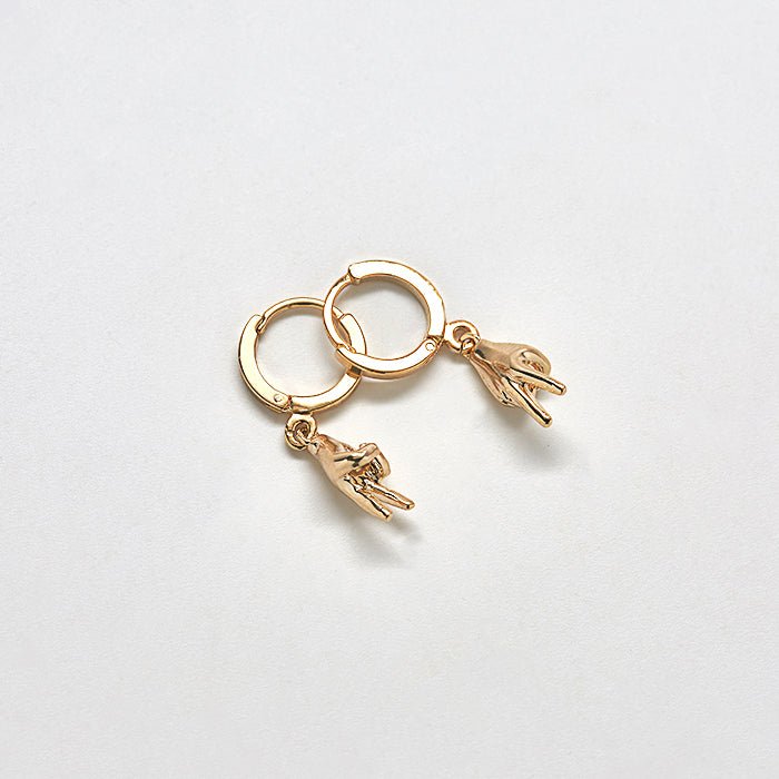 Gold Peace Huggie Earrings - Admiral Row