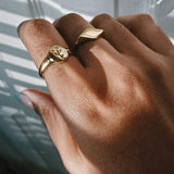 Gold Rose Signet Ring - Admiral Row