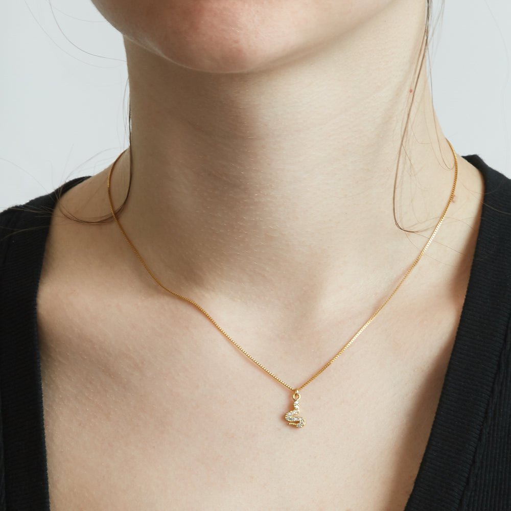 Gold Tiny Pave Snake Necklace - Admiral Row