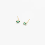 Green CZ Oval Stud Earrings - Admiral Row