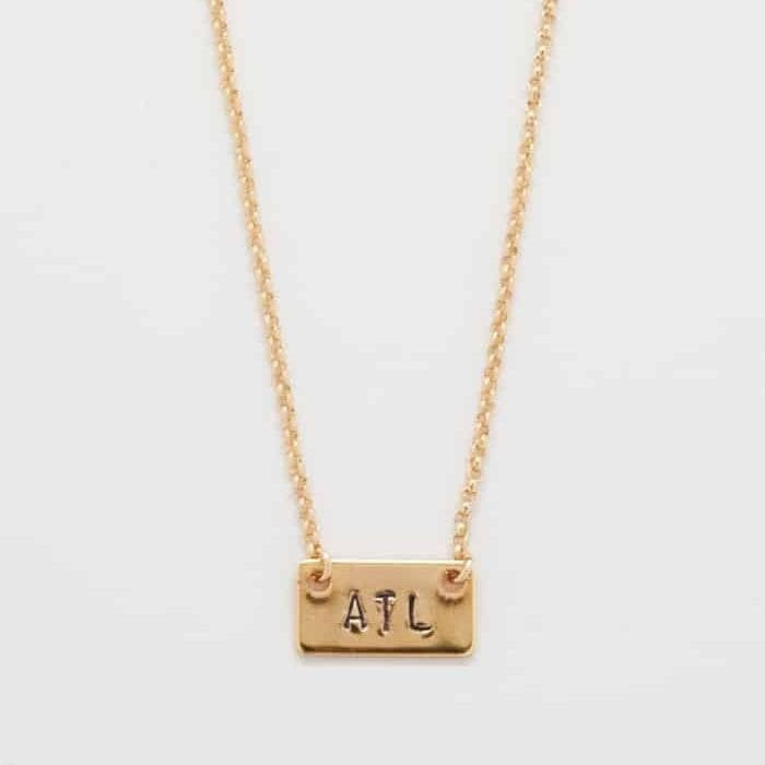 Hand Stamped "ATL" Gold Necklace - Admiral Row