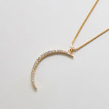 Large Pavé Crescent Moon Necklace - Admiral Row