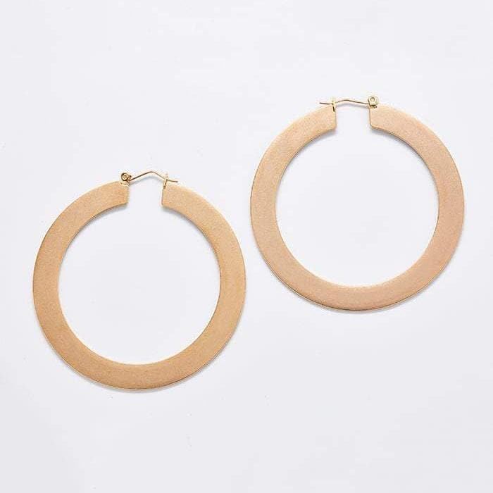 Matte Large Gold Hoop Earrings - Imperfect - Admiral Row